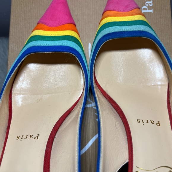 Christian Louboutin Degradama 80 Rainbow Suede Slingback’s - Picture 9 of 15